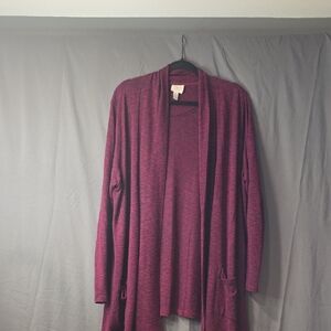 St. John's Bay Deep Red Open Cardigan